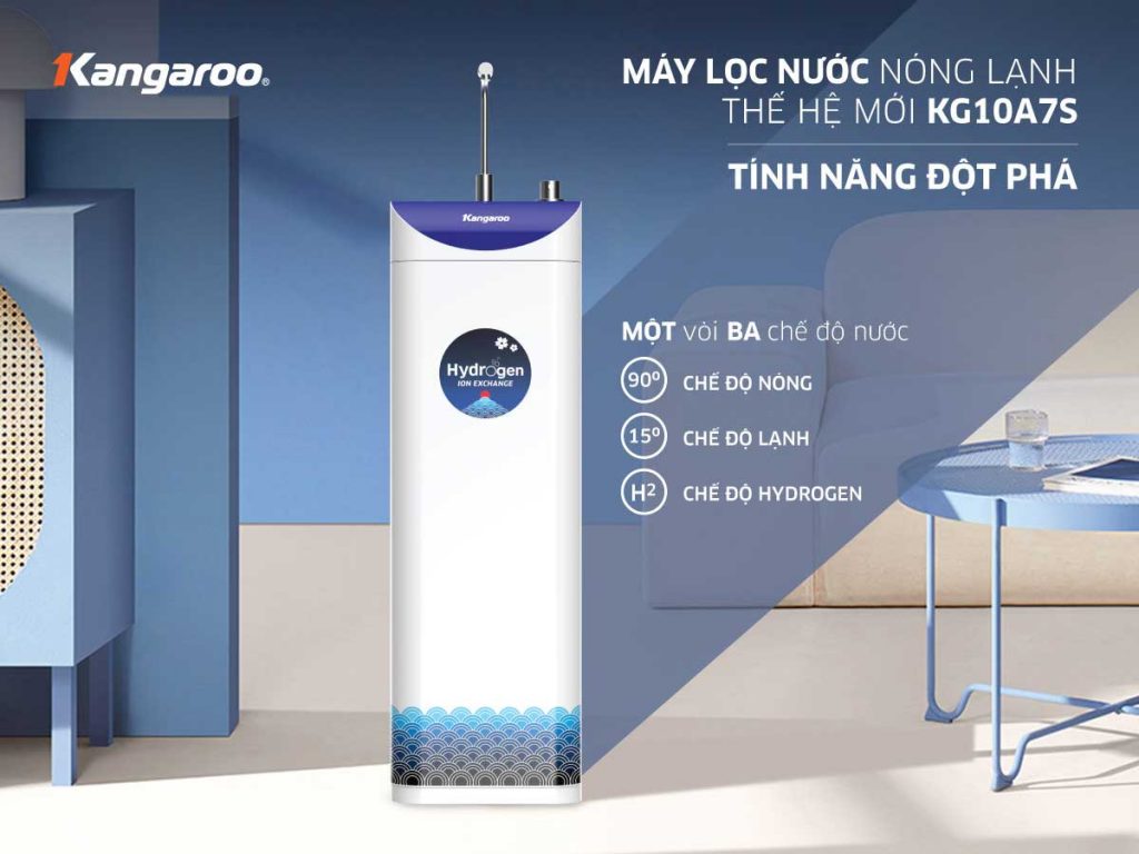 Máy lọc nước Kangaroo Hydrogen Slim nóng lạnh KG10A7S