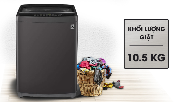 Máy giặt lồng đứng LG TurboDrum™ Inverter 10,5kg màu đen T2350VSAB